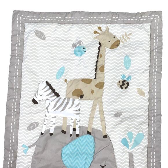 Wowelife Safari Elephant Crib Size Bedding for Baby Boy, Gray and Blue - Picture 3 of 8